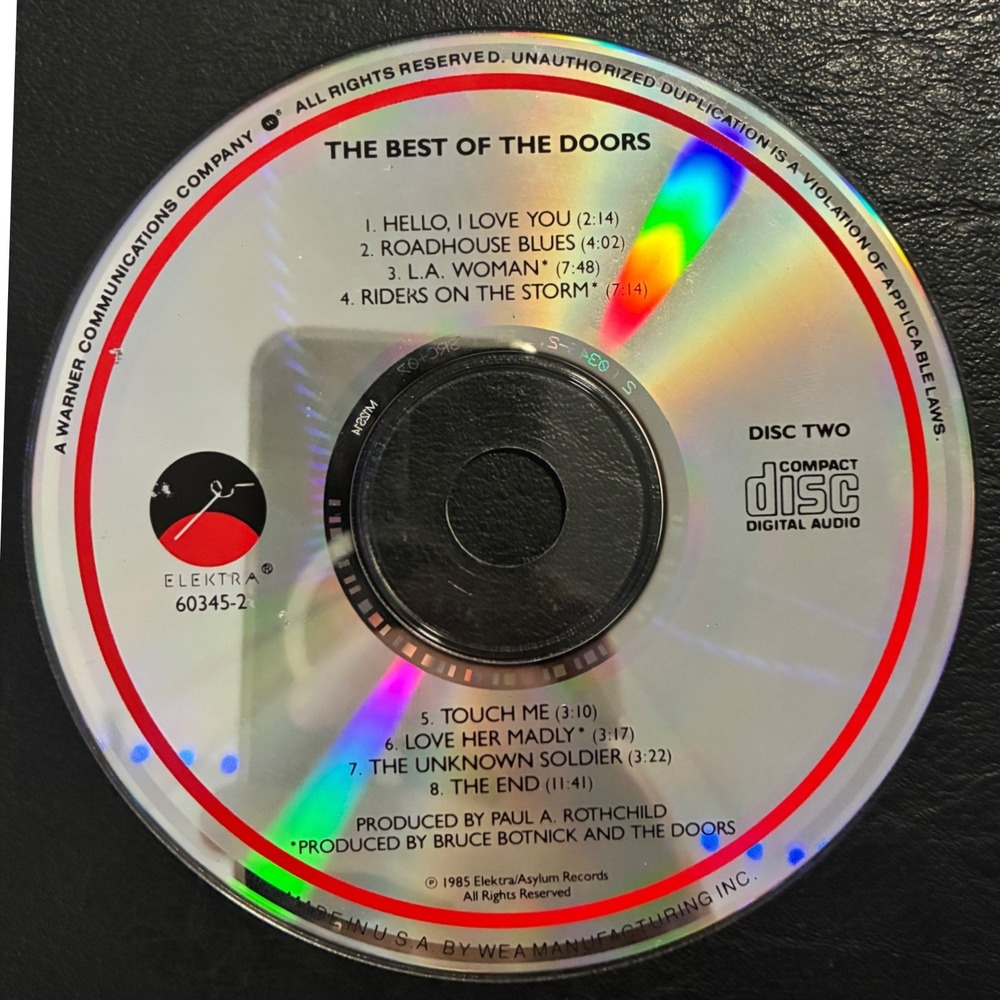 The Best of The Doors Disc Two CD 1985 Elektra 60345-2 Rock Replacement Disc